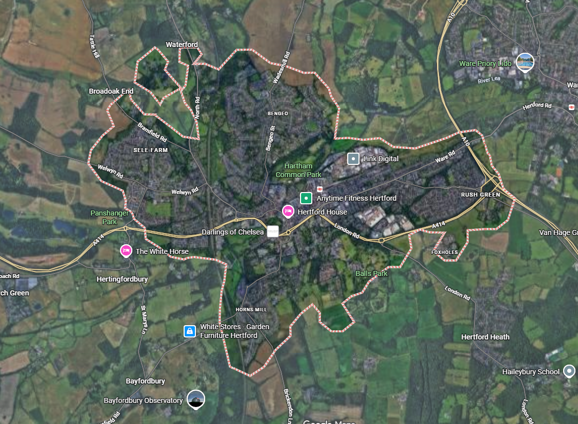 hertford taxi booking map